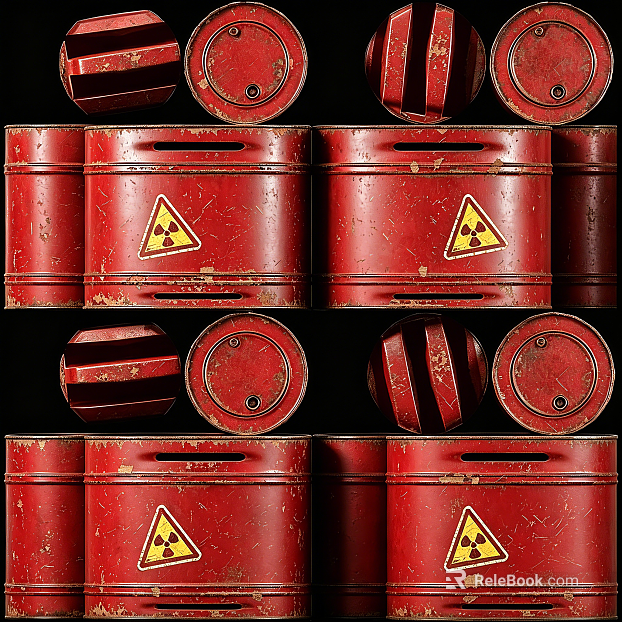 Red old metal industrial oil drum texture