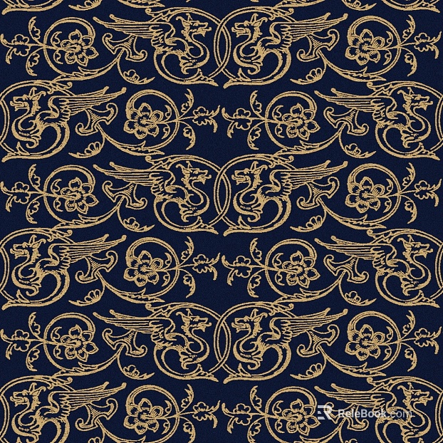 Blue gold pattern fabric texture
