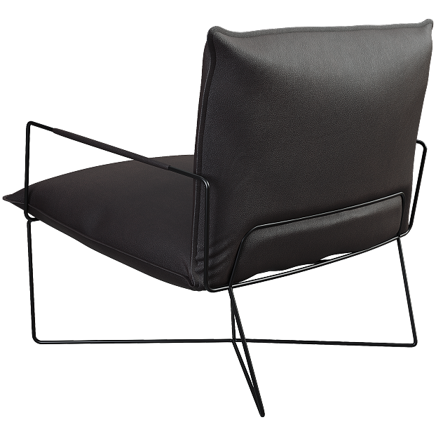 Dark Grey Fine Grain Leather Leisure Chair texture