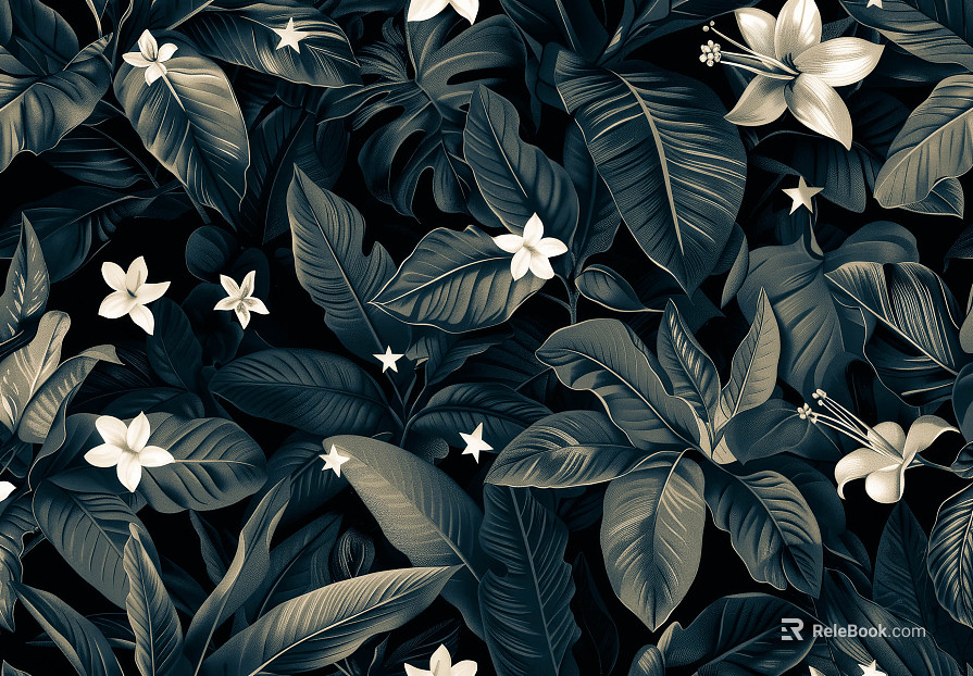 European Literary Plants Tropical Rainforest Wallpaper texture