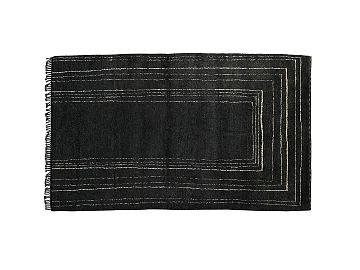 White striped tassel carpet on black background texture (ID:ffaeh178279)