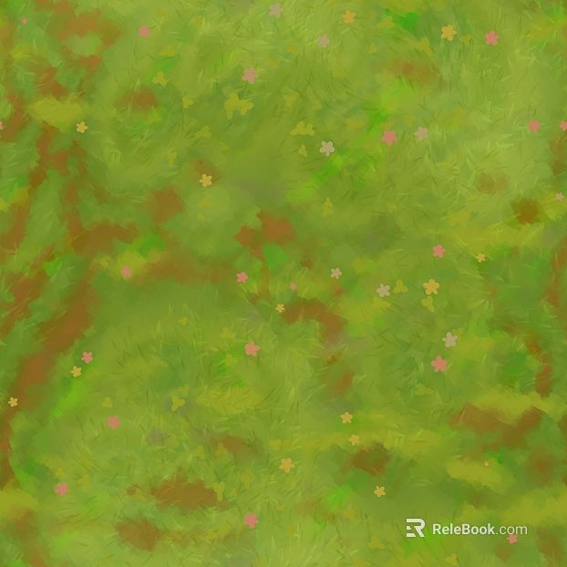 Oil painting style green flower pattern background cloth texture