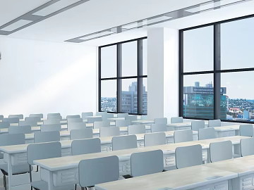 Modern minimalist classroom scene texture (ID:ffaeh178636)