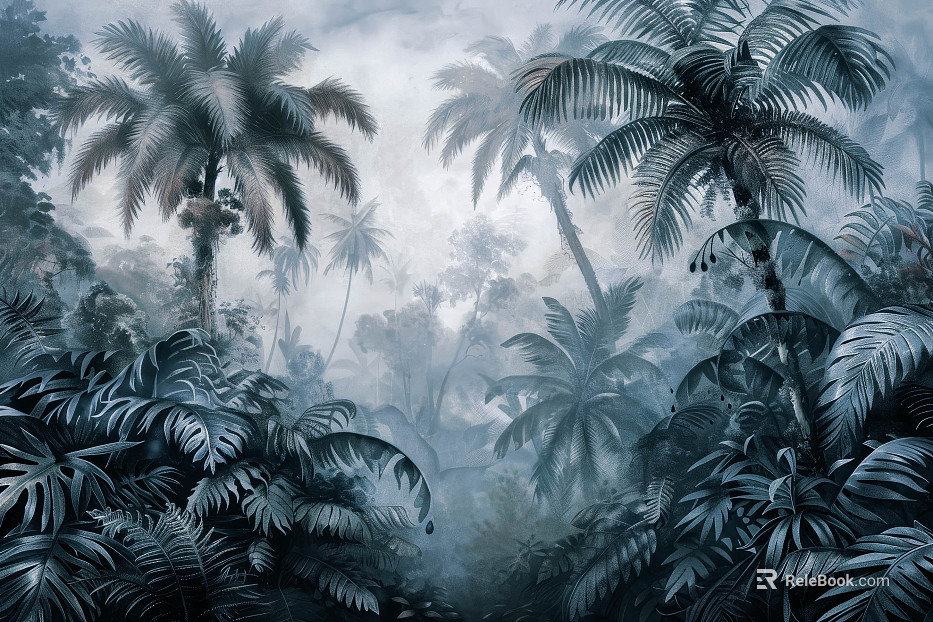 European Literary Plants Tropical Rainforest Wallpaper texture
