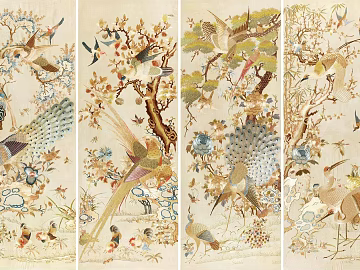 Chinese flower and bird painting texture (ID:ffach825556)