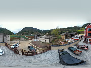 HDR Rural Township Panorama texture (ID:ffach291803)