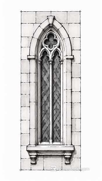 Vintage Gothic Stone Window texture