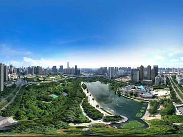 HDR urban ecological greening panorama texture (ID:ffach477403)