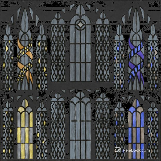 Retro colored church art glass texture
