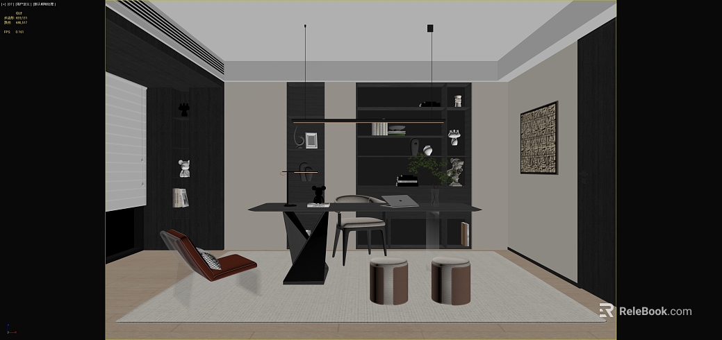 Modern minimalist study space scene texture