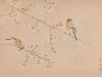 Chinese flower and bird painting texture (ID:ffach985056)