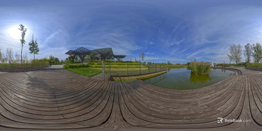 Outdoor waterfront park HDR texture