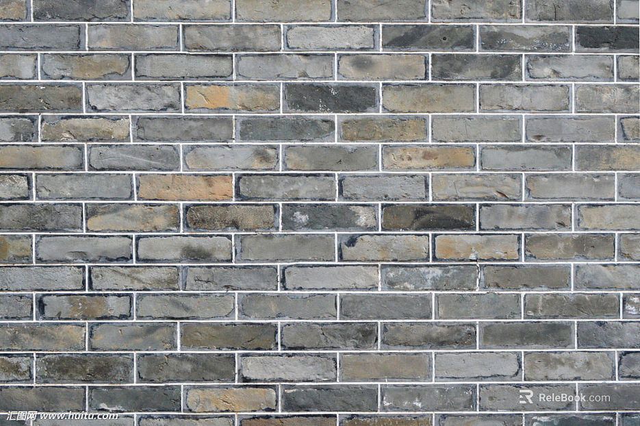 Brick wall green gray wall brick texture