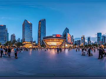 hdr city commercial street street view night view panorama texture (ID:ffach345508)
