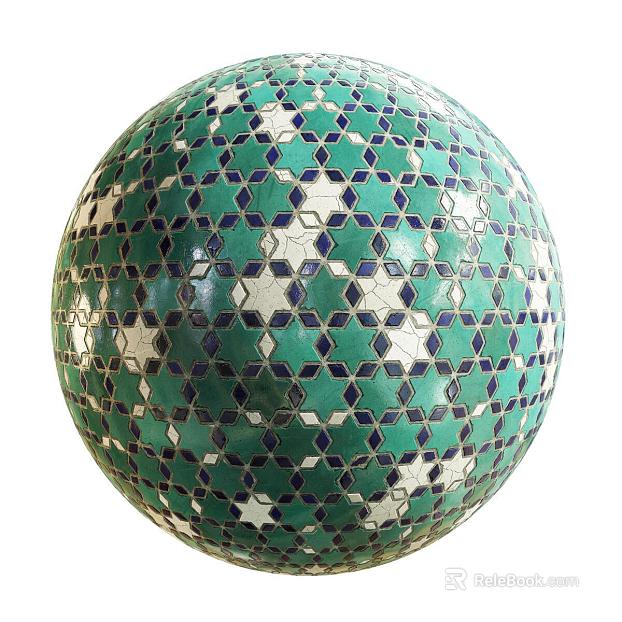 Decorative floor tile PBR texture