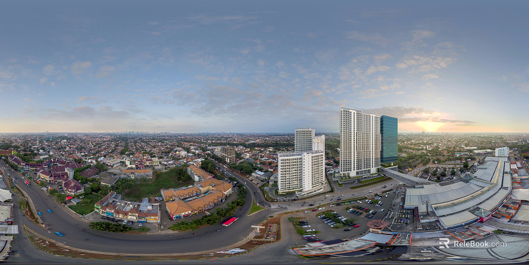 city skyline blue sky white clouds hdr texture