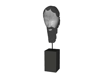 Dark Grey Wooden Porch Sculpture Porch Ornaments texture (ID:ffaeh609491)