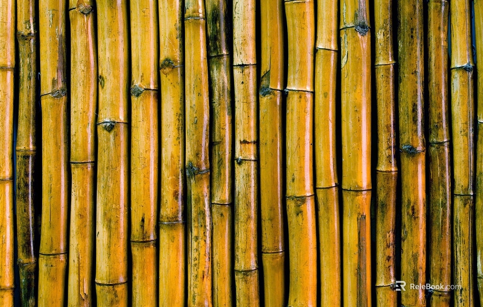Yellow bamboo pole wall partition decoration texture