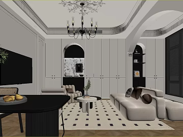 French Light Grey Wall Panel Living Room Space texture (ID:ffaeh798196)