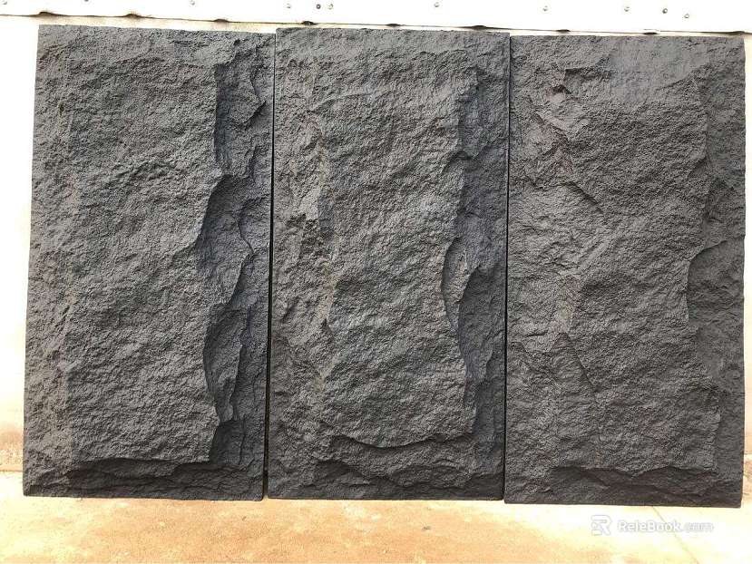 Dark gray rubble background wall veneer texture