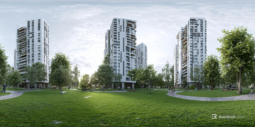Clean atmosphere community green space panorama texture