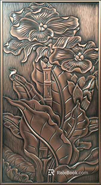 Relief Green Plant Sculpture texture