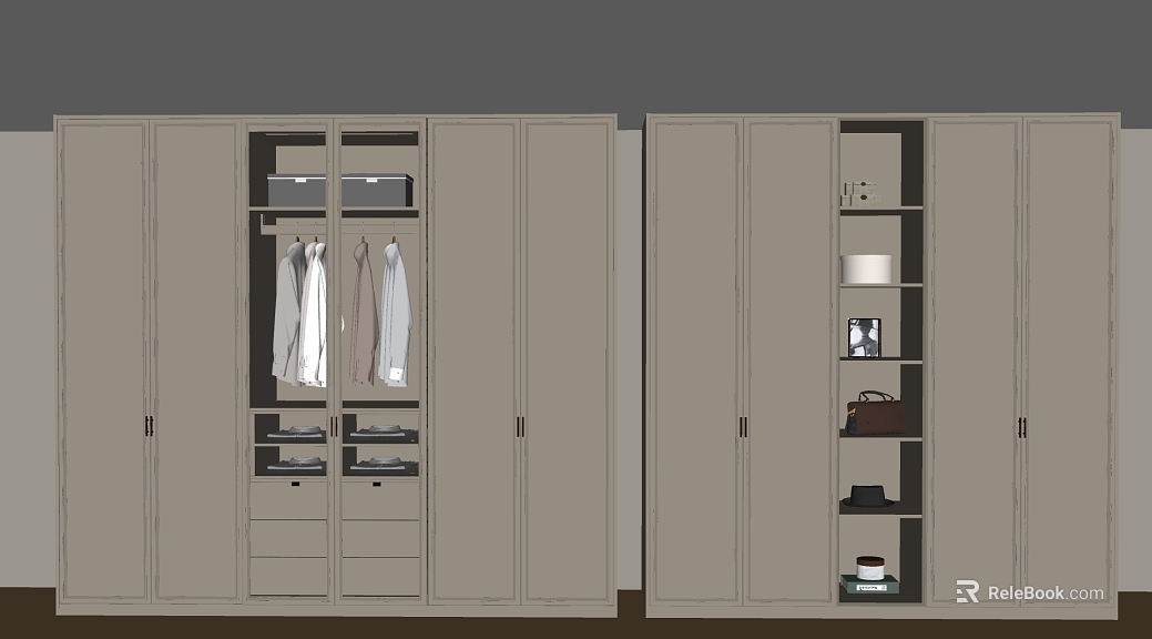 Light Grey Modern Custom Wardrobe Bedroom Storage Cabinet texture