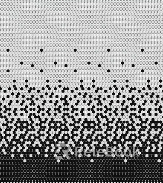 Hexagonal brick hexagonal attenuation black and white texture