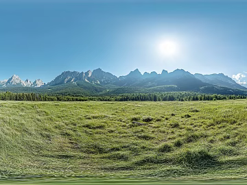Blue Sky White Clouds Lawn Hillside HDR texture (ID:ffach520255)