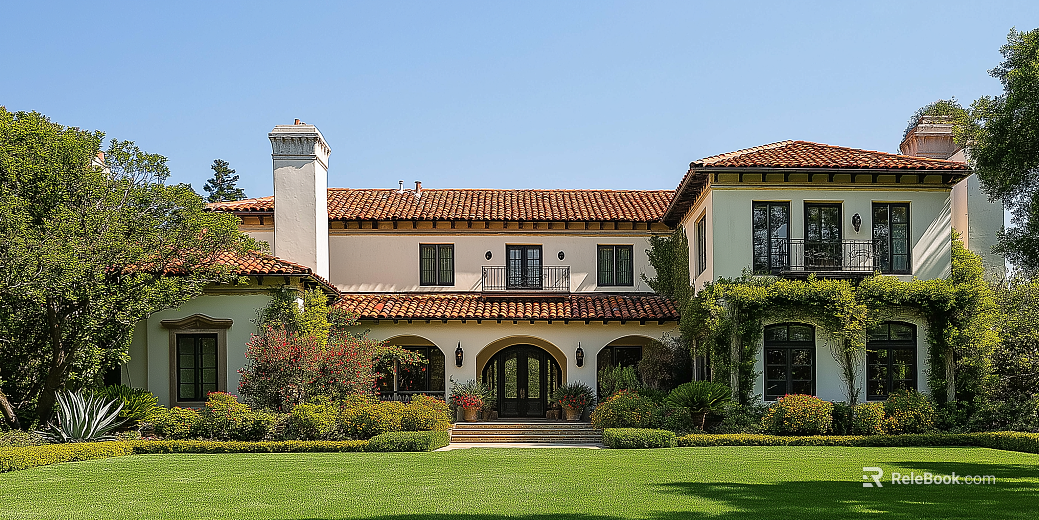 Exterior view of villa area texture