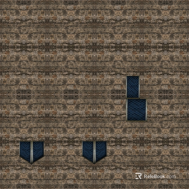 Exterior wall of taupe rubble castle texture