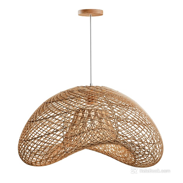 Quiet Wind Original Color Rattan Chandelier Living Room texture