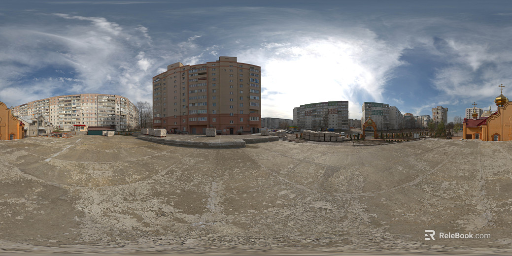 daytime cloudy dilapidated road city hdr texture