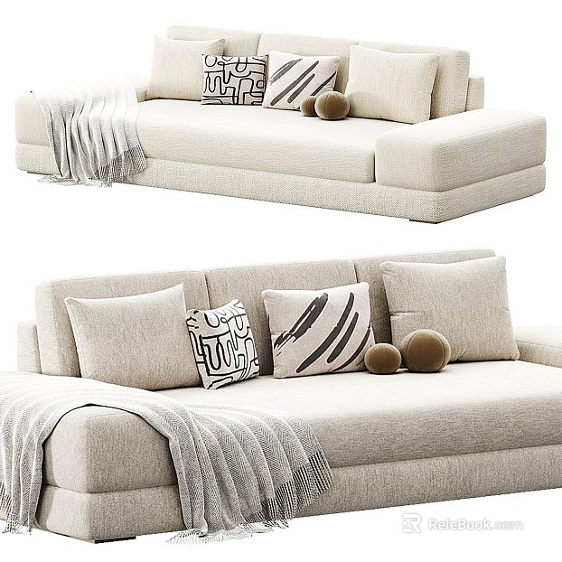 Wabi-sabi style beige fabric sofa texture