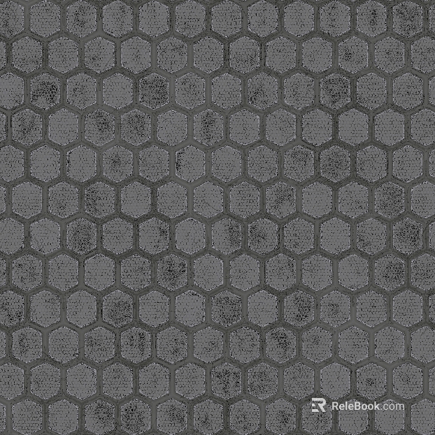 Dark gray hexagonal brick kitchen floor tile texture
