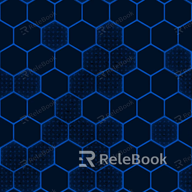 Hexagonal Brick Technology Sense Dark Wall Cloth texture