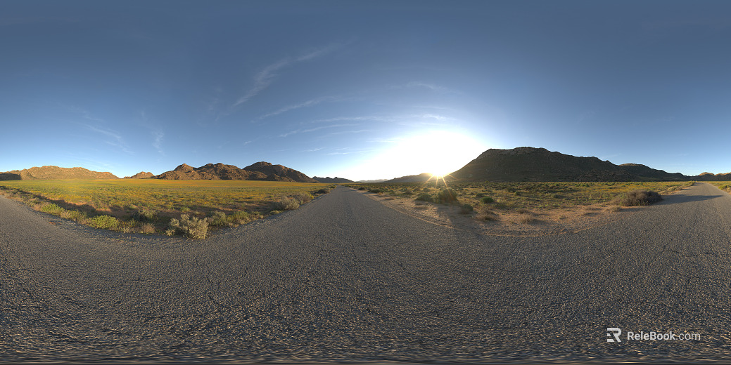 Outdoor Road Lawn Mountain Peak Daytime HDR texture