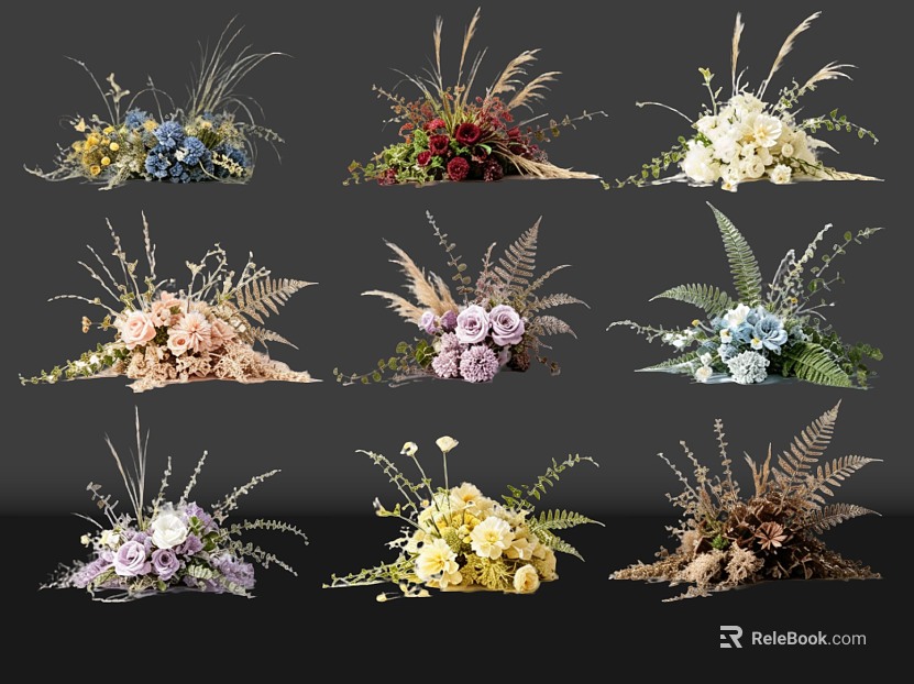 Multicolor Flora Combination Wedding Decoration texture