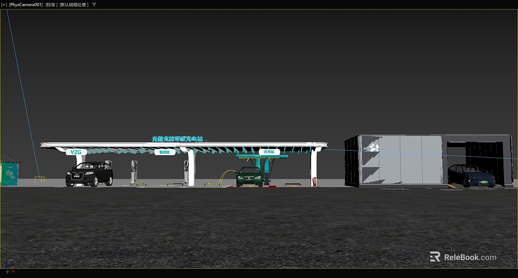 Outdoor scene of new energy charging station texture