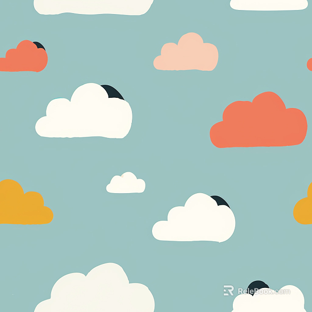Children's clouds cartoon wallpaper mural texture