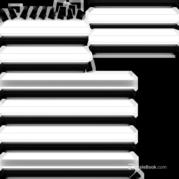 Black and white concave-convex metal strip decoration texture