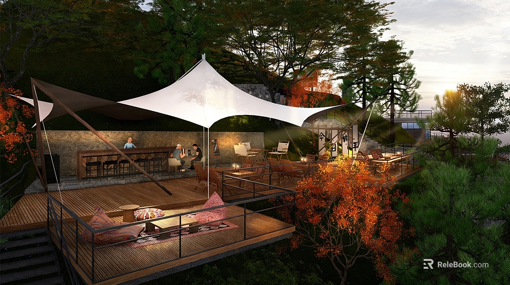 Quiet Wind Mountain Forest Outdoor Leisure Terrace texture
