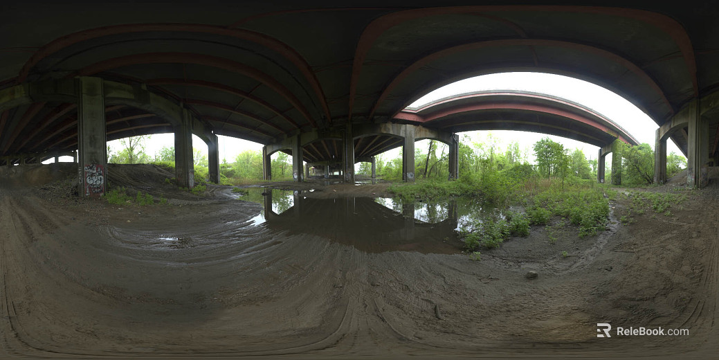 Park Bridge Bottom Pool Daytime HDR texture