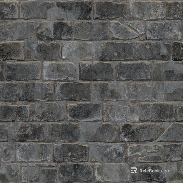 Dark gray stone brick wall outdoor wall texture