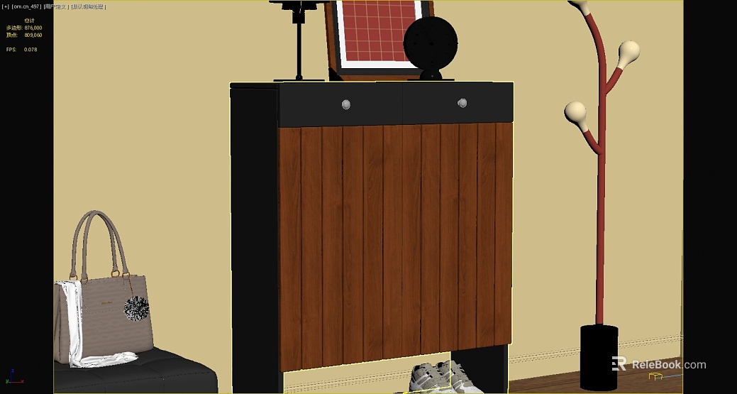 Dark Brown Wood Grain Entry Cabinet Panel texture