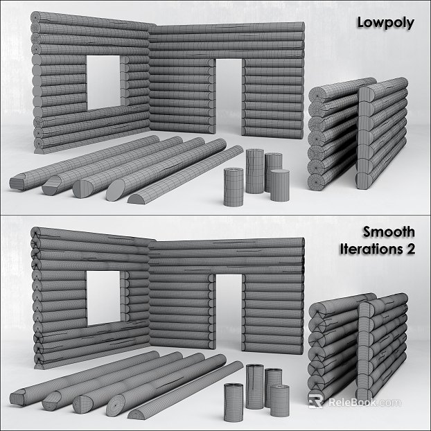 Construction materials of log component wooden house texture