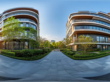 Daytime panorama of modern residential area texture (ID:ffach628388)