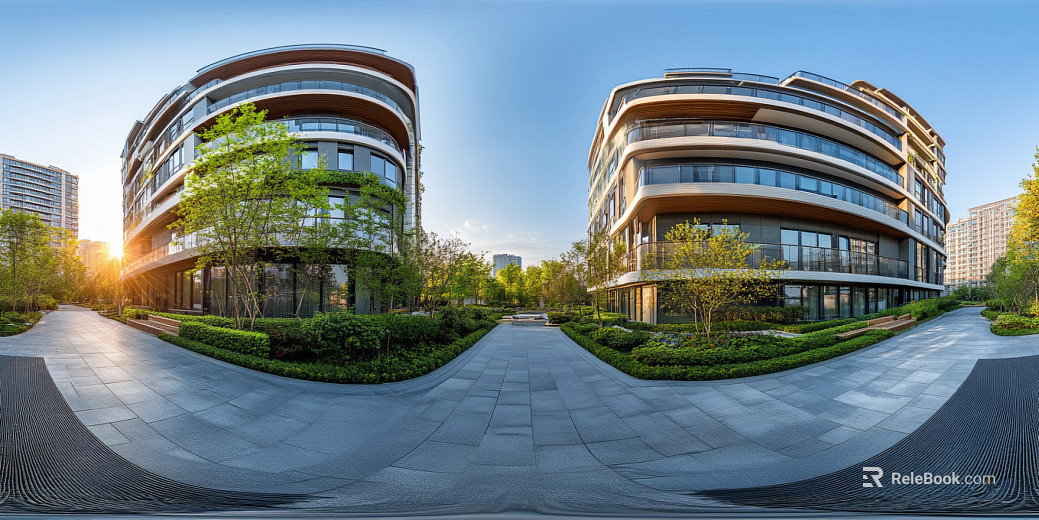 Daytime panorama of modern residential area texture