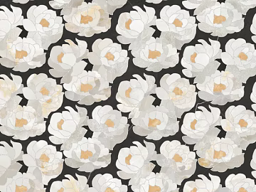 Black background white magnolia marble water knife mosaic floor tile texture (ID:ffaeh760534)