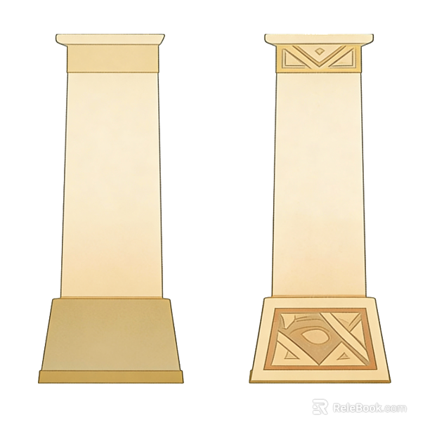 Beige embossed stone pillar decorative component texture